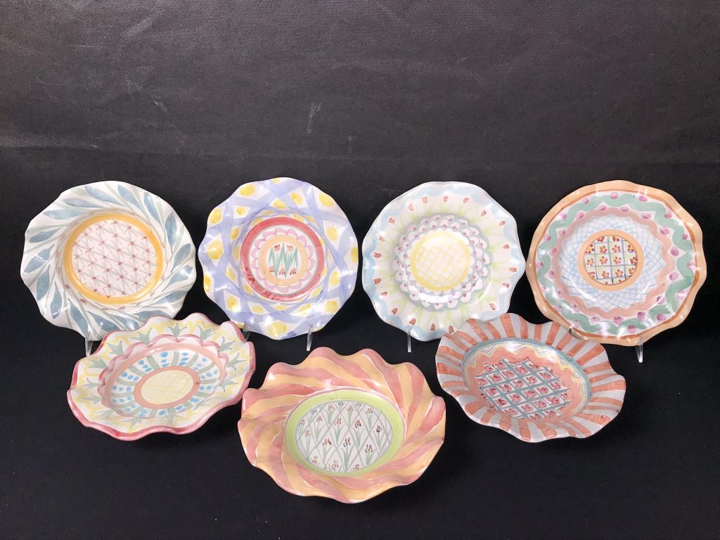 MacKenzie Childs 9" Fluted Bowls (7) (1 of 8)