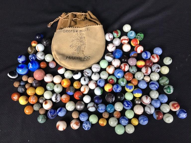 Marbles with Vintage Leather Bag (1 of 7)