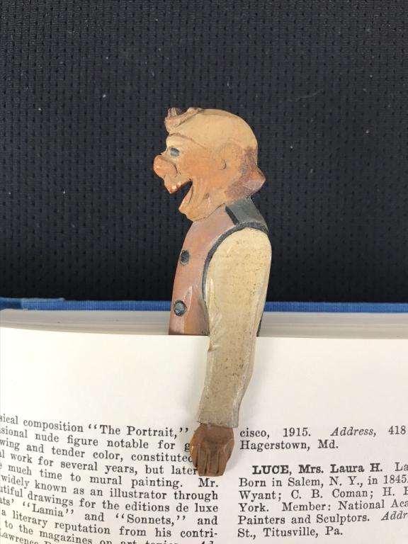 Book Marker, Vintage Carved Wood (1 of 3)