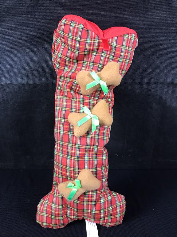 Doggie Holiday Stocking: 15" long.