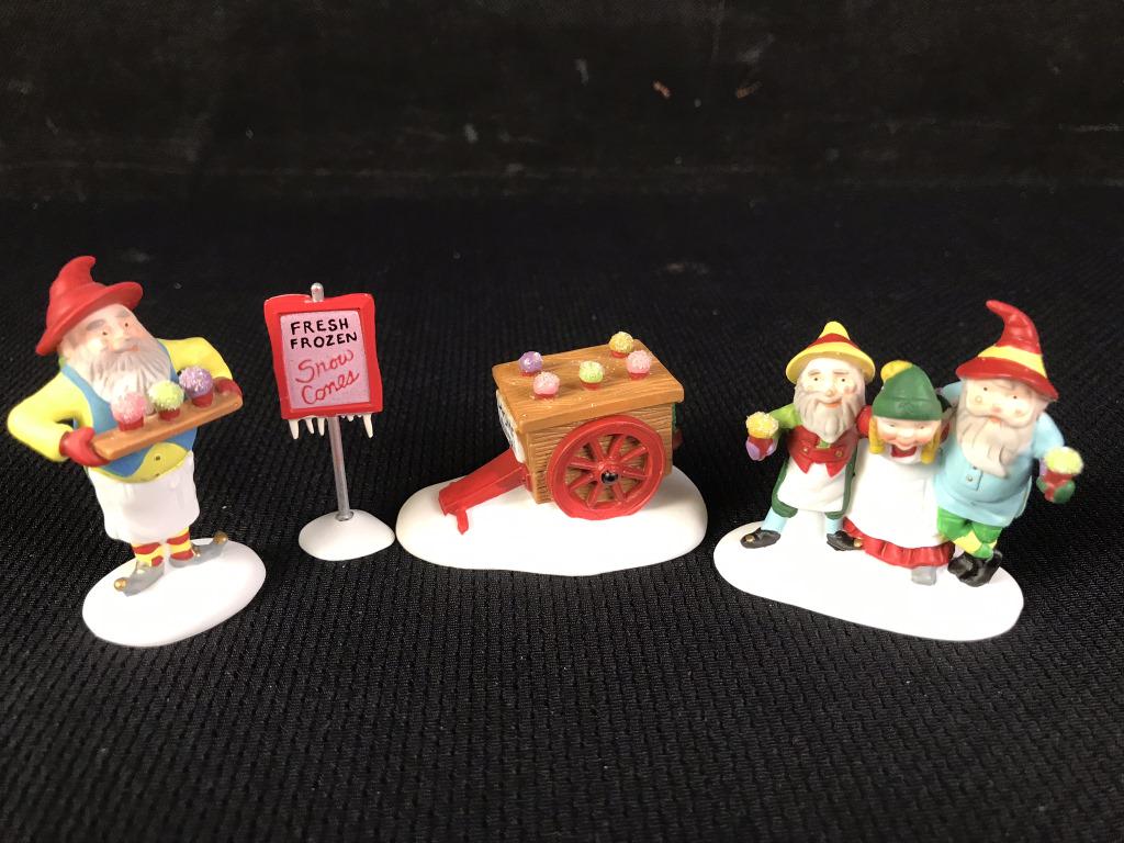Snow Cone Elves - Set of 4, North Pole Series: #56375 boxed.