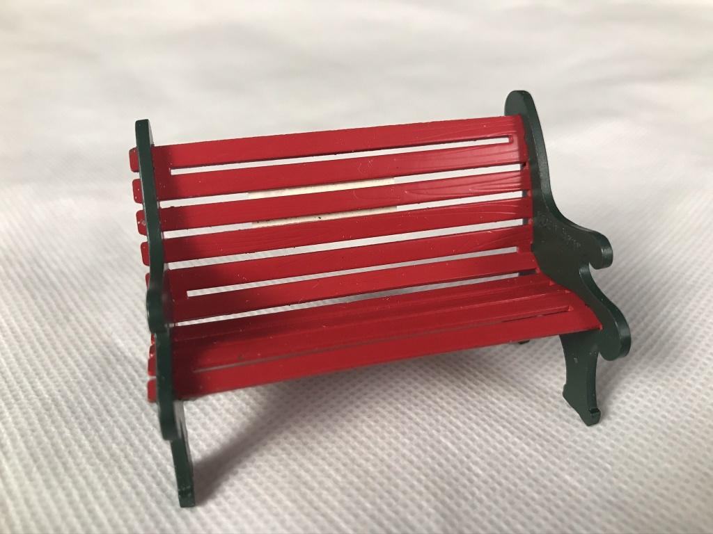 Red Wrought Iron Bench, North Pole Series: #56445 In Package/Box.