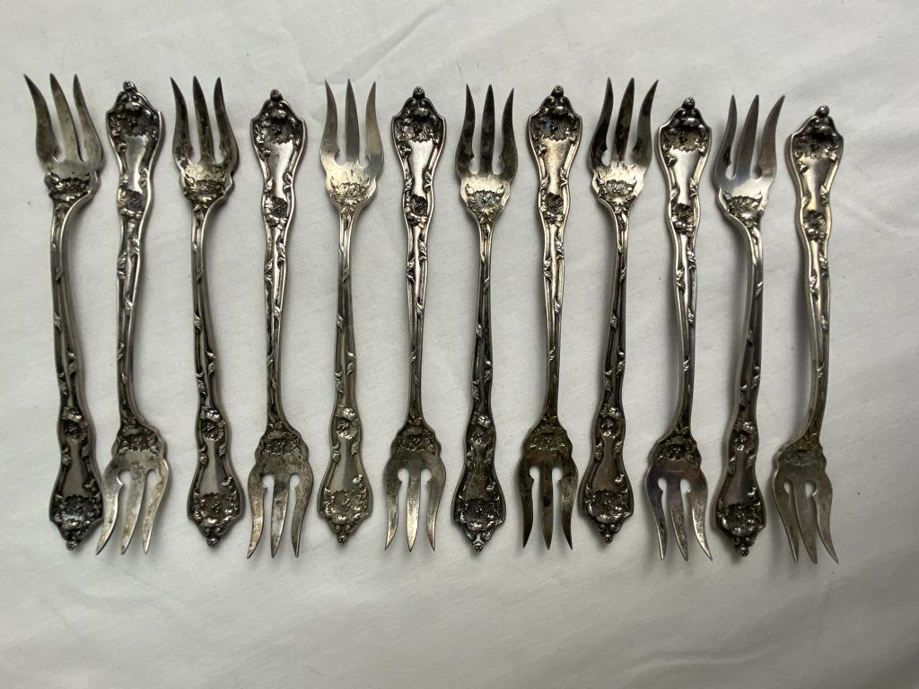 Reed & Barton Sterling Cocktail Forks (12) (1 of 2)