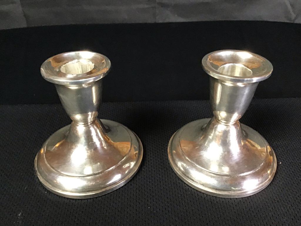 Sterling Pair Candle Sticks Weighted (1 of 3)