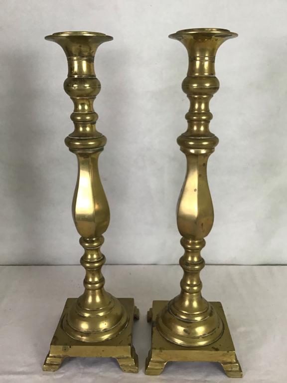 Brass Candle Sticks Pair (1 of 1)