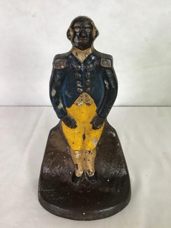Majordomo/Major Domo Cast Iron Door Stop: Judd Mfg. No. 1249 $100-150 8.5h x 5h