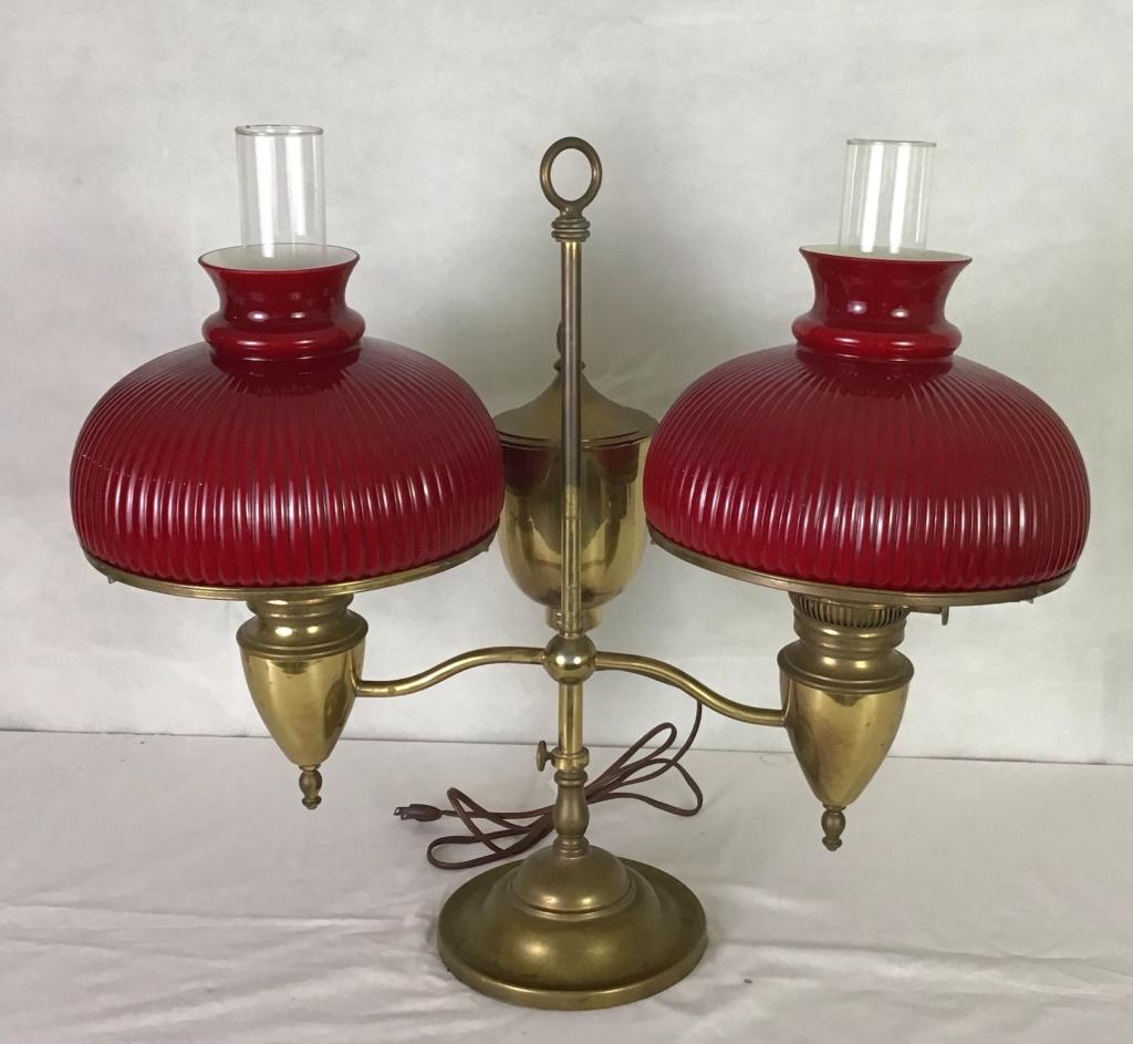 19th C. Double Student Lamp Electrified (1 of 2)