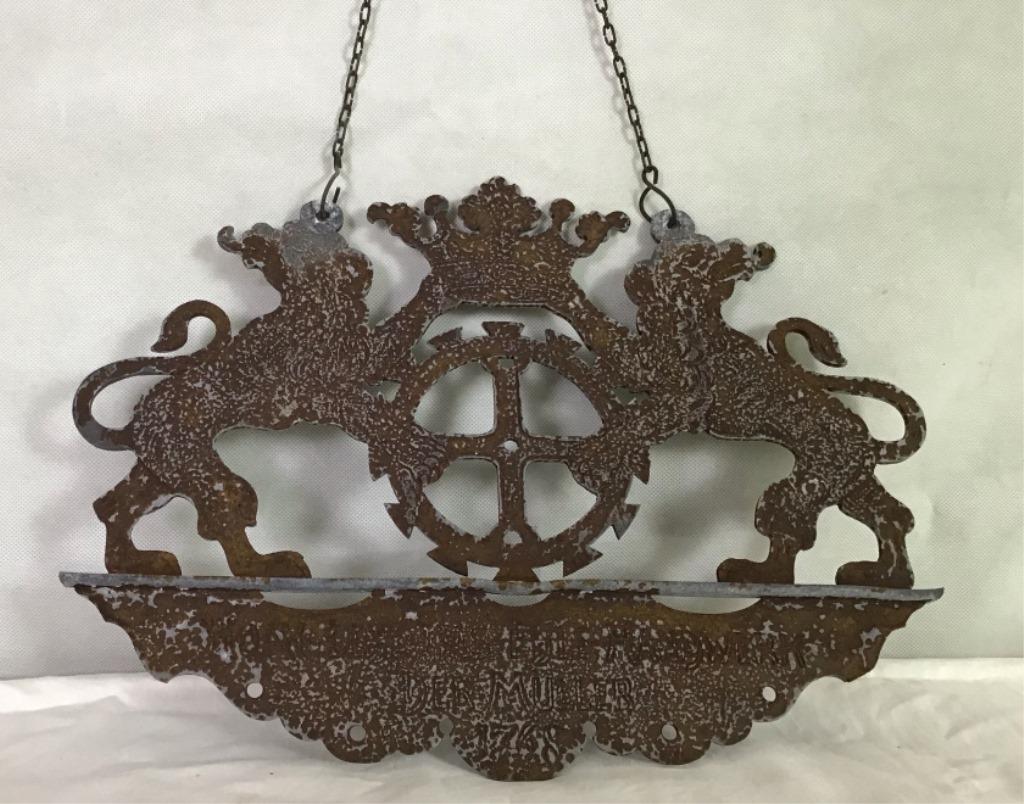 German Hanging Shop Sign with Lions & Crown (1 of 6)
