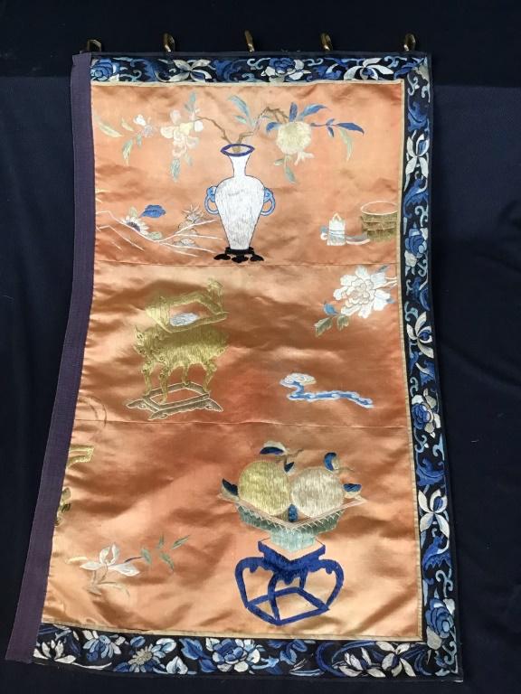Asian Silk Embroidered Wall Hanging (1 of 13)