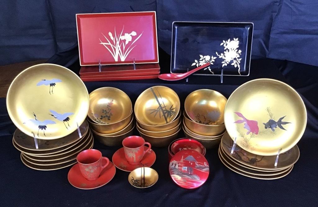 Asian Lacquer Ware Set (1 of 7)