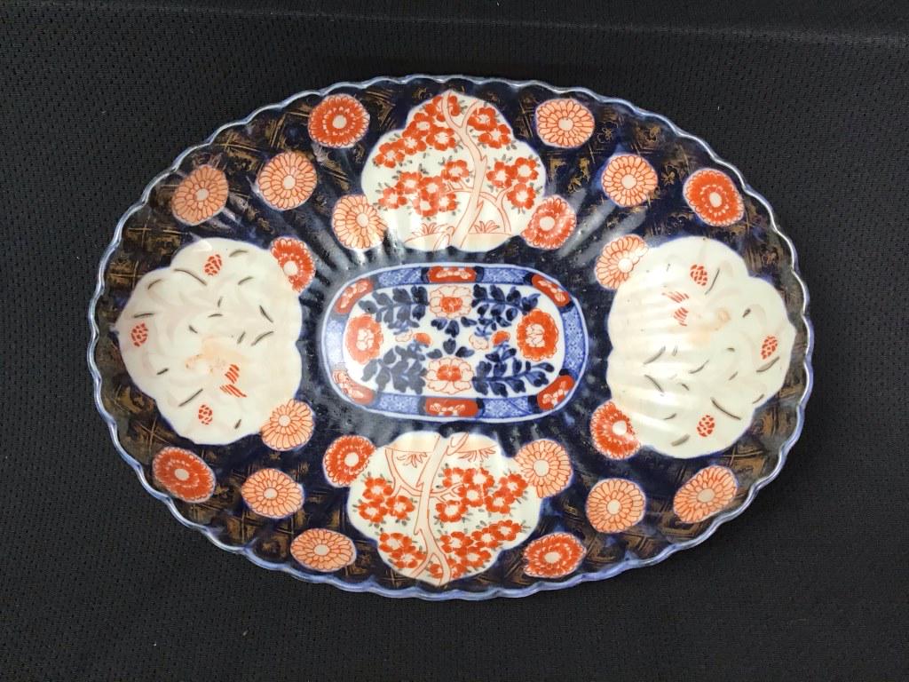 Imari Style Oval Serving Bowl (1 of 2)