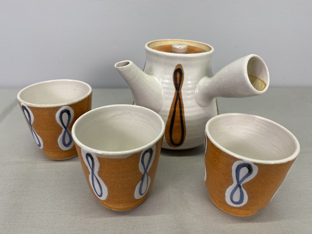 Japanese Tea Pot "Kyusu" & Cups (1 of 6)