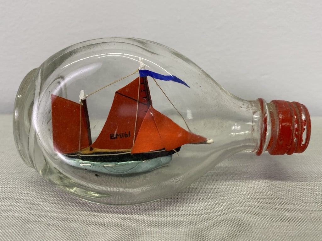 Ship in Bottle (Small): 1.5"h x 3.5"w