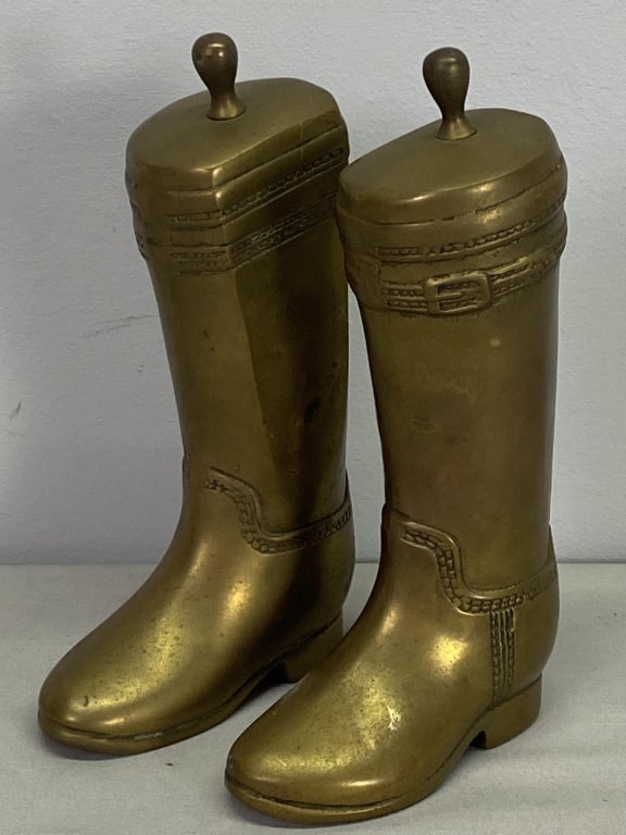 Brass English Riding Boot Bookends (1 of 2)