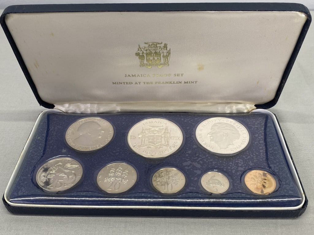 1974 Jamaica Proof Set $10 & $5 Silver Coins (1 of 2)