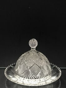 Victorian Pressed Glass Domed Cheese Plate