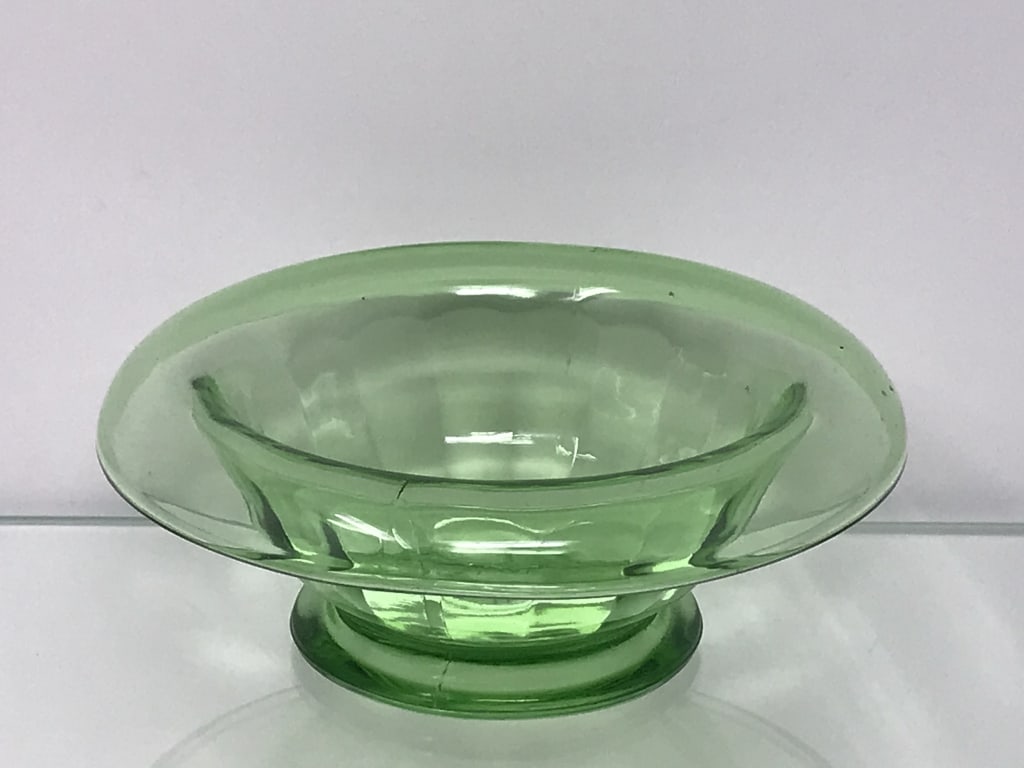 Green Vaseline Glass Depression Ware (1 of 3)
