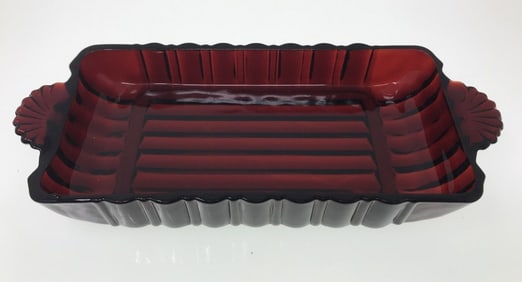 Anchor Hocking Ruby Red Starburst Dish