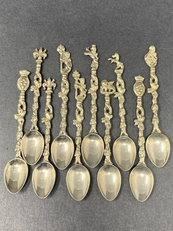 Italian Demitasse Collector Spoons, Set of 10 (1 of 3)