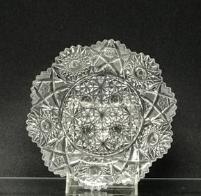 American Brilliant Cut Glass Low Bowl