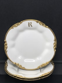 Jean Pouyat, Limoges, France White & Gold Plates