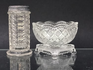 EAPG Salt Shaker & Fostoria Salt Cellar