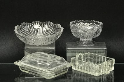 Glass Bowls & Containers, 4 Pieces