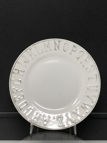 Child's Porcelain Alphabet Plate, Vintage German
