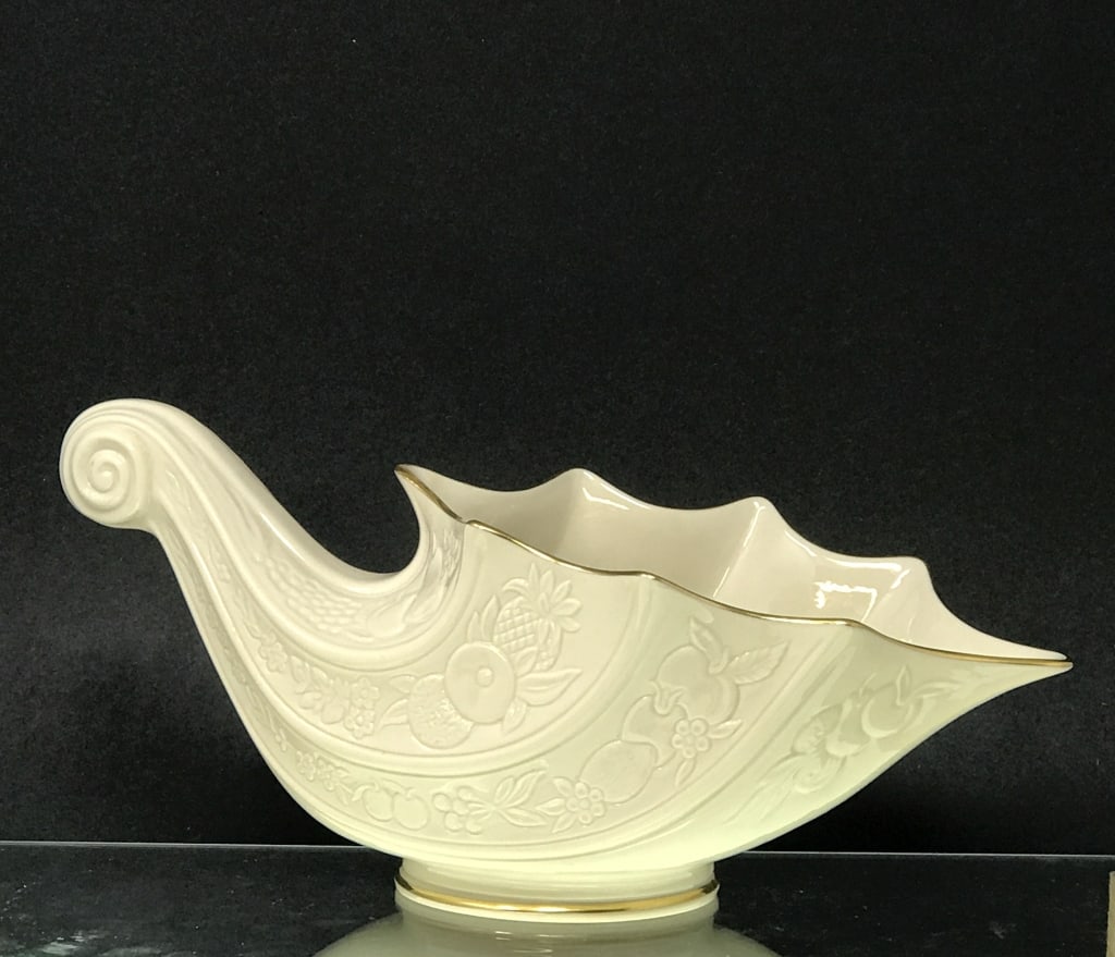 Lenox Fruits of Life Cornucopia, Ivory: Lenox Fruits of Life Cornucopia, Ivory. 6.5"h x 13.5"w x 6.25"d. 2 lbs 8 oz.