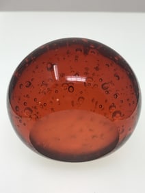 Red Bubble Glass Paperweight