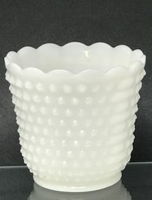 Vintage Milk Glass Fire King Flower Pot or Vase
