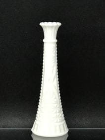 Vintage Milk Glass Bud Vase, Stars & Bars