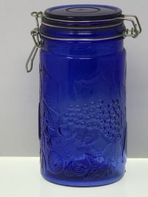 Blue Glass Canister