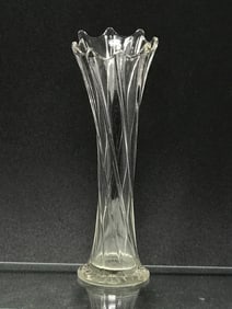Vintage Funerary Vase of Clear Glass