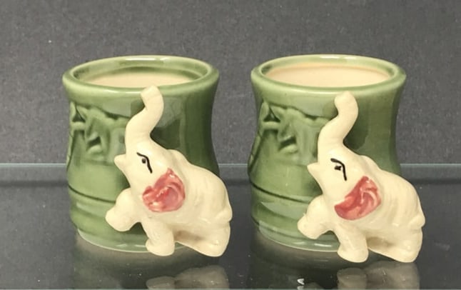 Pair of Vintage Bamboo Planters with Elephants (1 of 2)