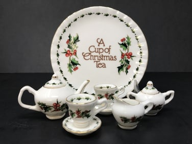 Miniature Tea Set, A Cup of Christmas Tea