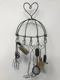 Miniature Kitchen Utensil Rack with Utensils