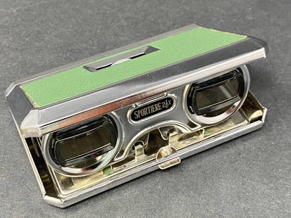 Sport Glass Opera Glasses 2.5: Sport Glass 2.5x Opera glasses made in Japan. 2.75"d x 4.75"w x 1"h. Open 1.75"h.