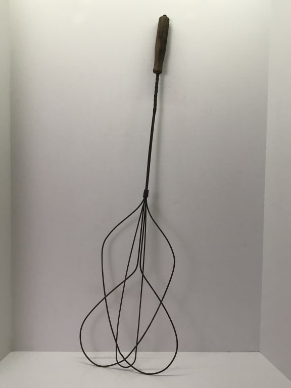 Antique Rug Beater, Wood Handle and Twisted Metal (1 of 1)