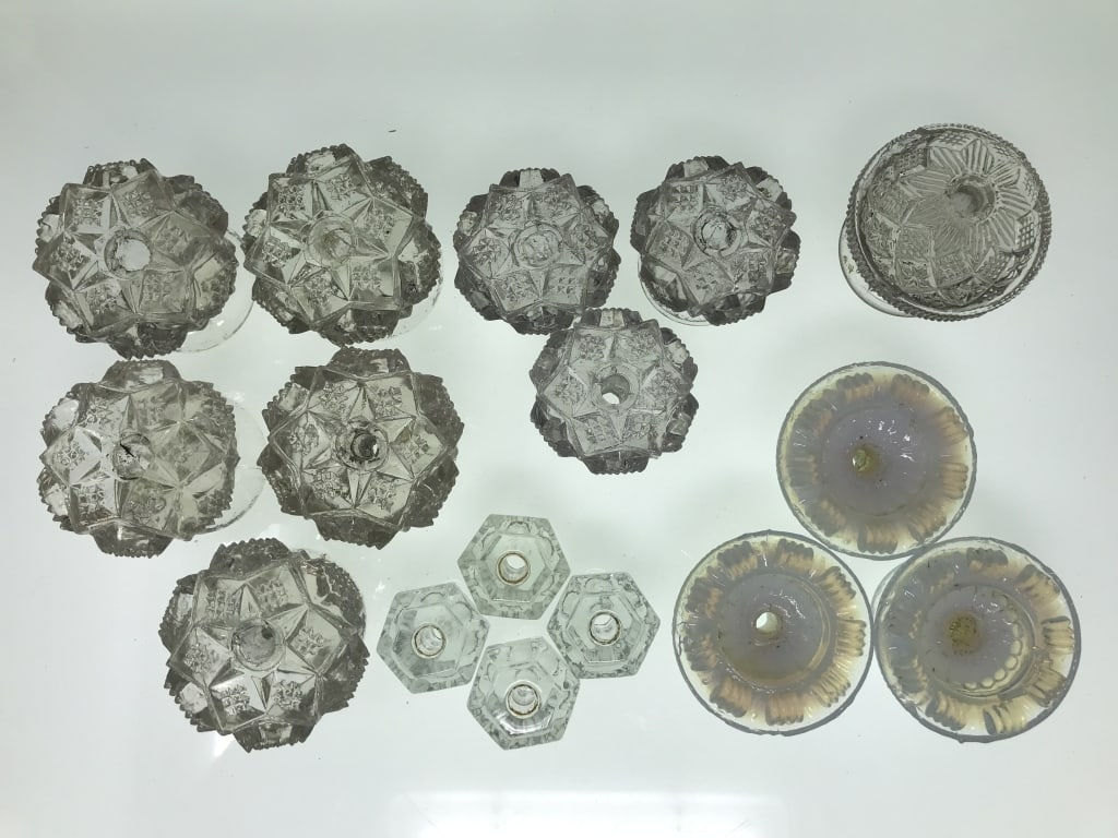 Pressed Glass Furniture Pulls 1800's (1 of 1)