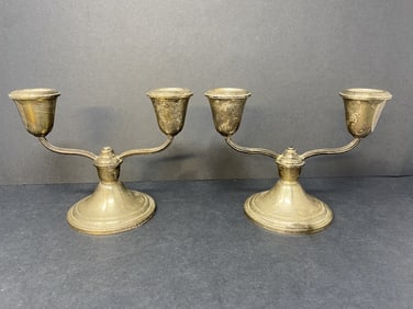 Pair of Sterling Candelabras