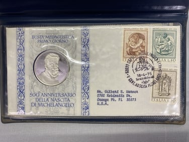 Sterling Medallion Michelangelo 500th Anniversary