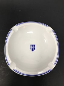Pillivuyt Ash Tray White & Blue, France