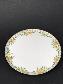 Round Vanity Tray Vintage Hand-Painted Nippon