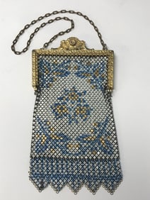 Art Deco Enamel Mesh Flapper Purse