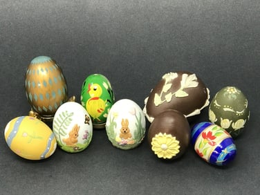 Wood & Ceramic Hand Painted & Handmade Eggs