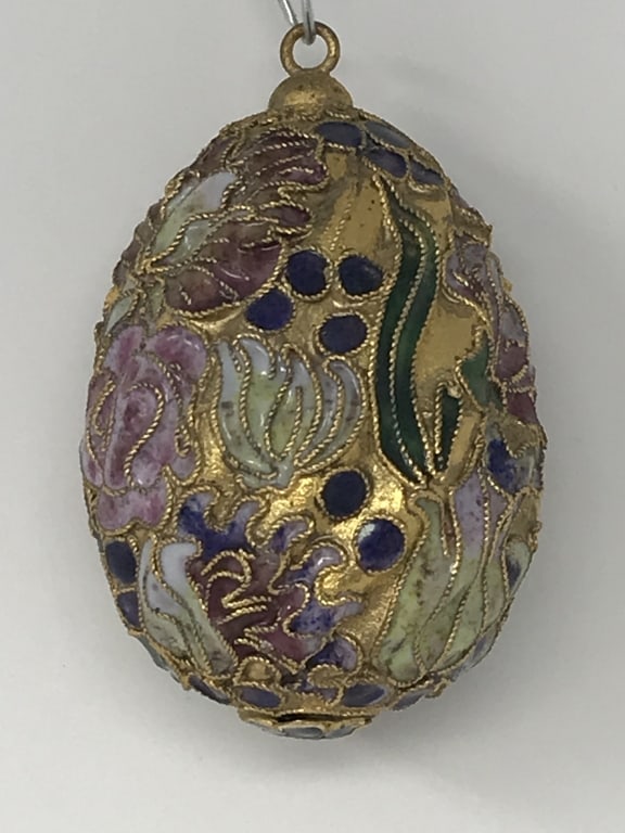 Cloisonne Victorian Style Enamel Egg (1 of 2)