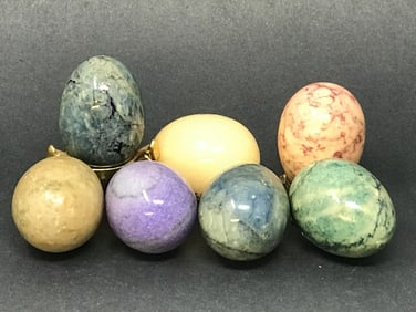 Eggs of Stone, Carved and Polished, Lot of 7