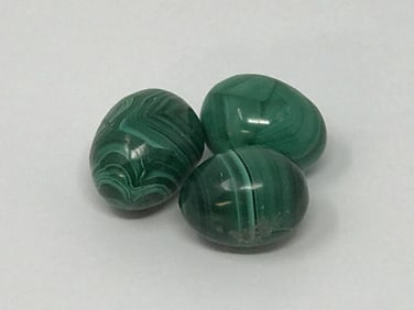 3 Malachite Stone Eggs