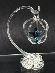 Glass Bluebird in Cage